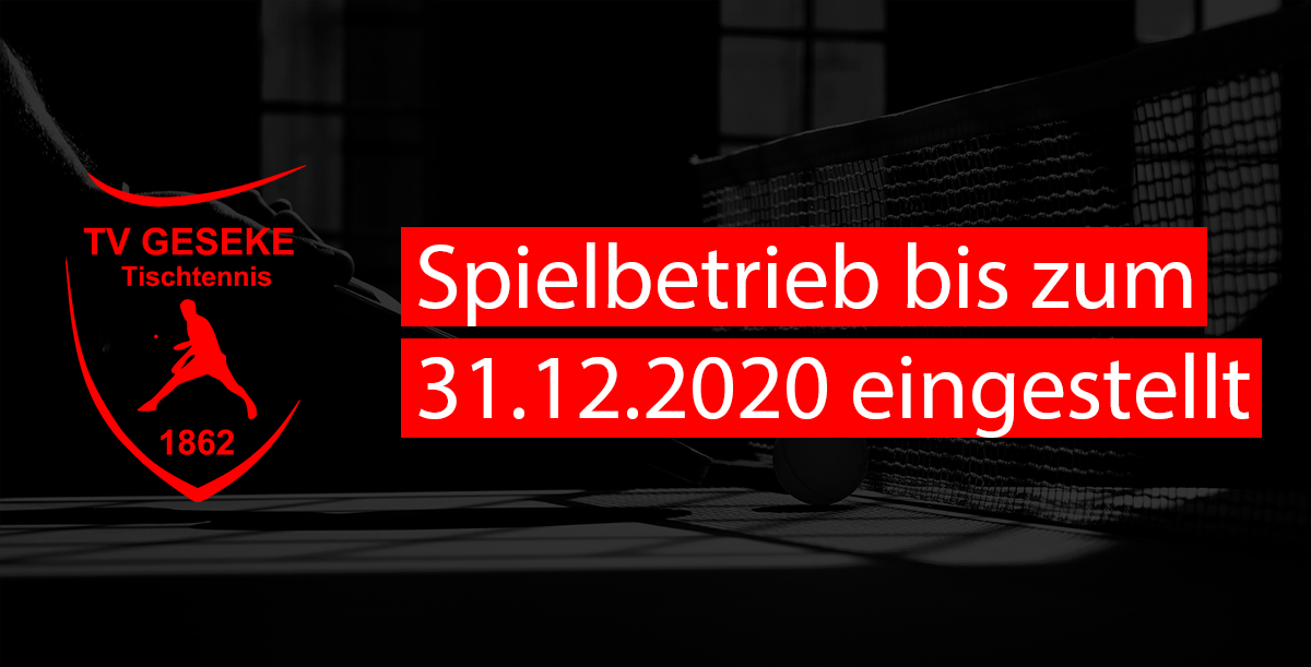 Read more about the article +++ Spielbetrieb bis zum 31.12.2020 eingestellt +++